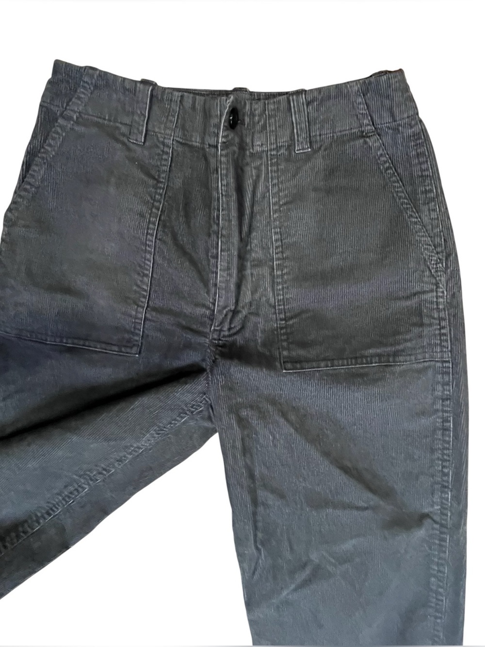 Jenni Kayne Charcoal Grey Cotton Straight Leg Corduroy Utility Pants Size 2